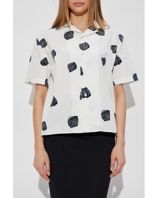 Marni White Shirt With Floral Pattern