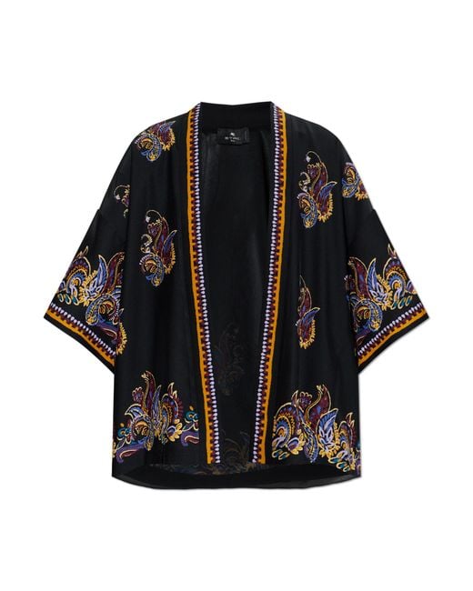 Etro Black Silk Kimono