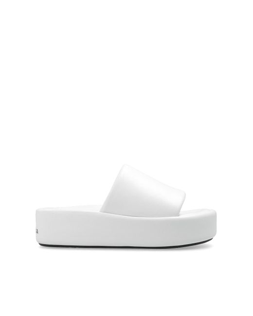 Balenciaga 'rise' Platform Slides in White | Lyst