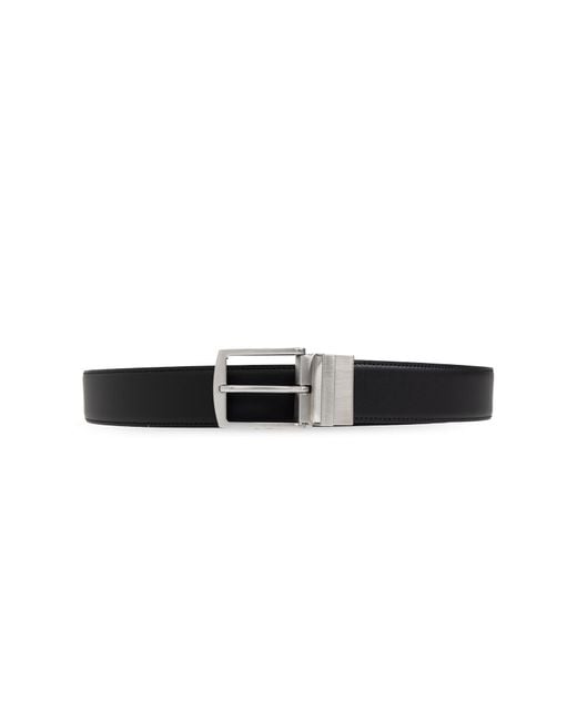 Giorgio Armani Black Reversible Belt for men