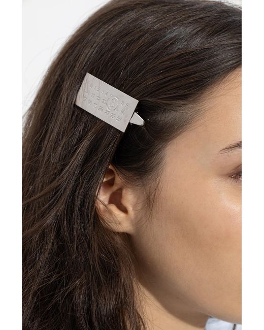 MM6 by Maison Margiela White Hair Clip With Engraving
