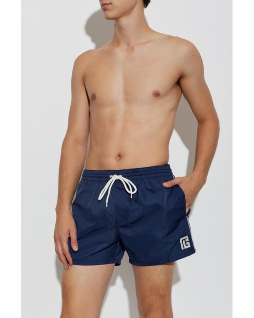 Balmain Blue Swim Shorts for men