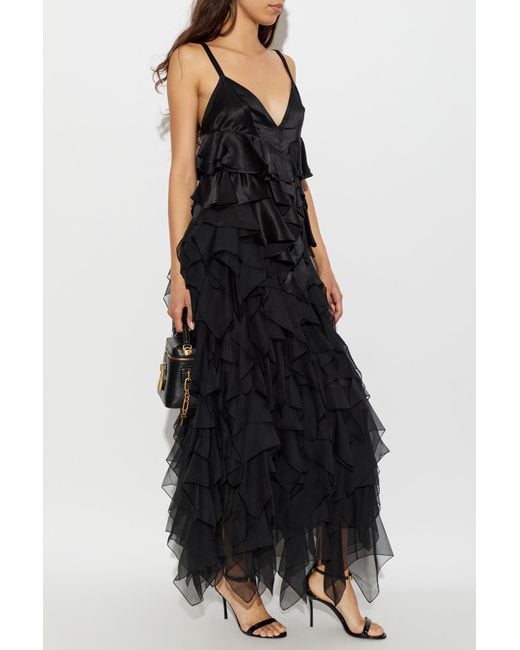 Balmain Black Silk Camisole Top