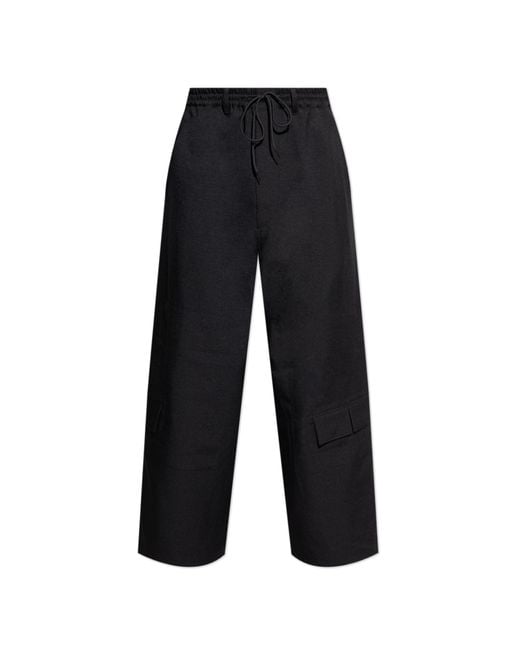 Y-3 Black Trousers With Pockets for men