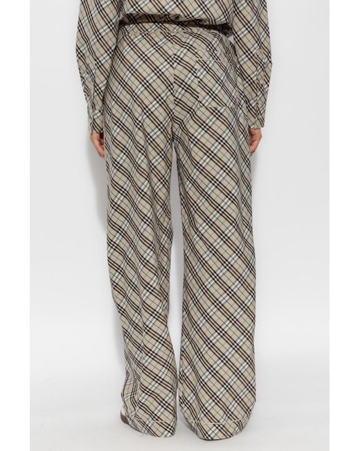 Burberry Gray Checkered Trousers