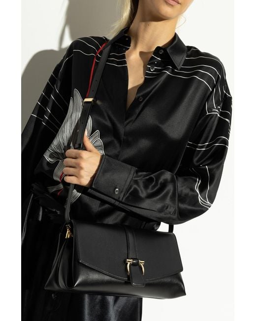 Ferragamo Black Rectangular Leather Shoulder Bag