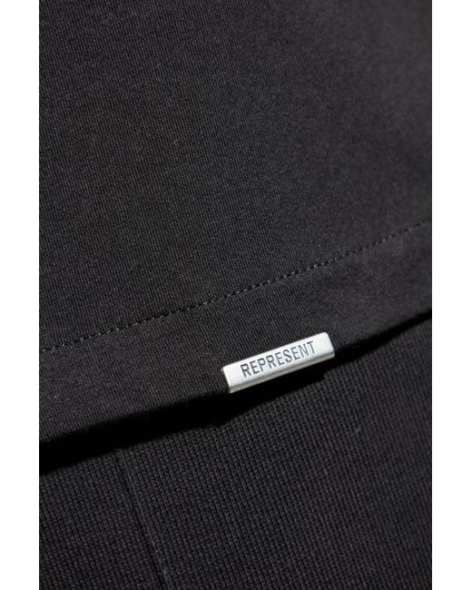 Represent Black Oversize "Initial" T-Shirt for men