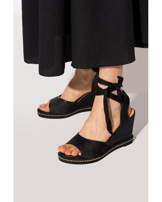 COACH Black 'page' Wedge Sandals