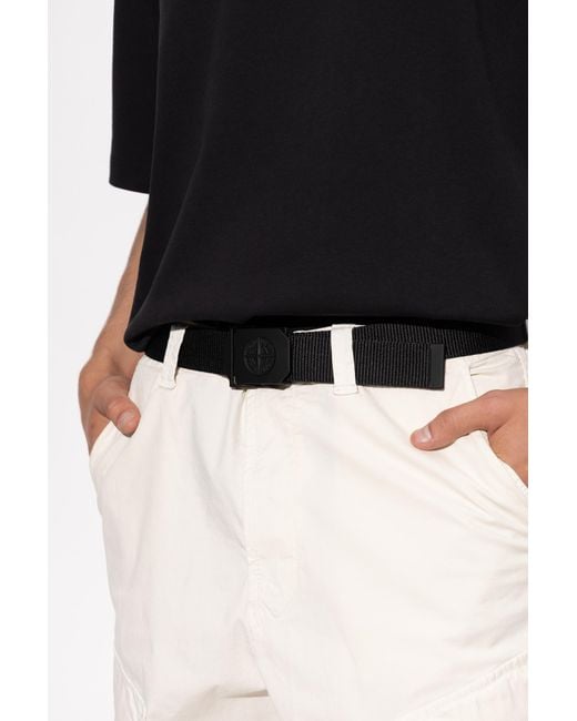 Stone Island Black Belt for men