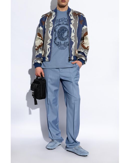 Versace Blue Suede Loafers for men