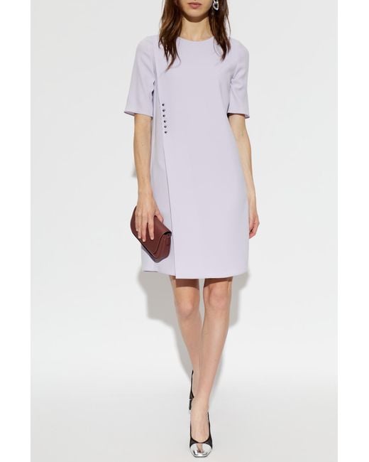 Emporio Armani White Dress With A Pleat
