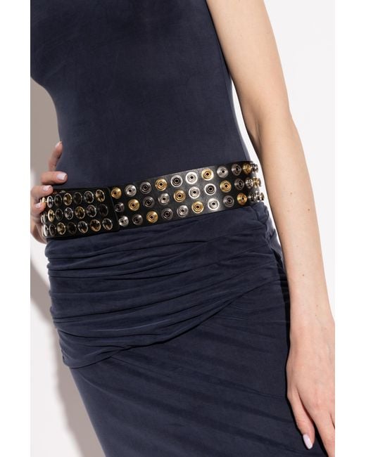 IRO Black Leather Belt With Studs