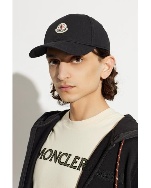 Moncler Black Baseball Cap for men
