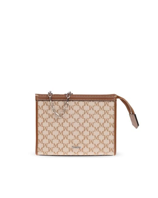 Max Mara White Pouch With Monogram