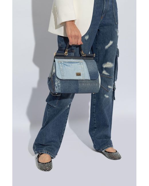 Dolce & Gabbana Blue Sicily Shoulder Bag,