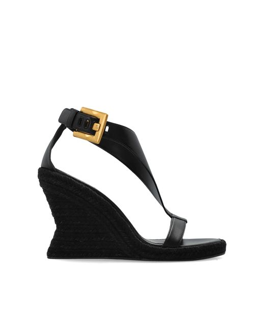 Balmain Black 'Anthem' Wedge Sandals