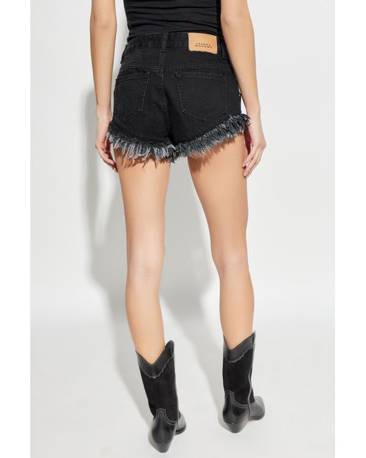 Isabel Marant Black "Eneidala" Denim Shorts