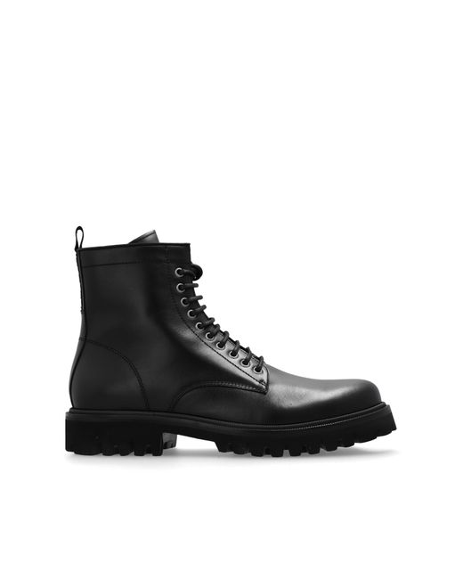 DSquared² Black Lace-Up Platform Ankle Boots for men