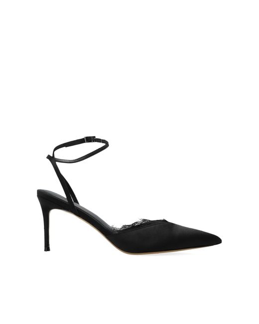Black Suede Studio Black Heeled Shoes 'Lace80'