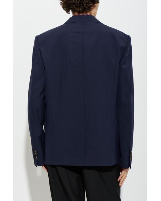 Balmain Blue Wool Blazer for men