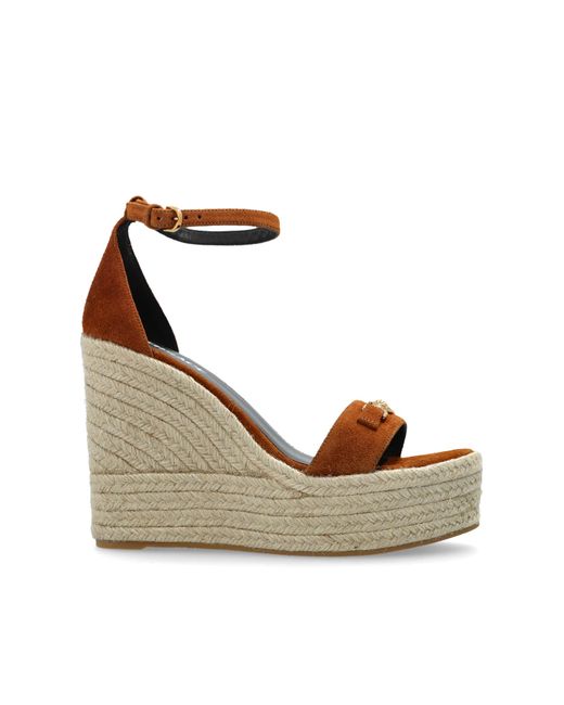 Versace Brown Wedge Sandals