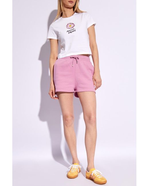 Maison Kitsuné Pink Shorts With A Patch,