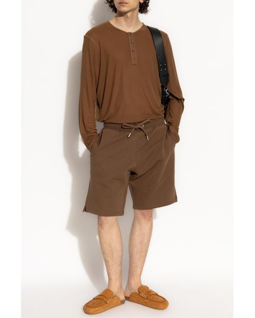 AMI Brown Logo Shorts for men