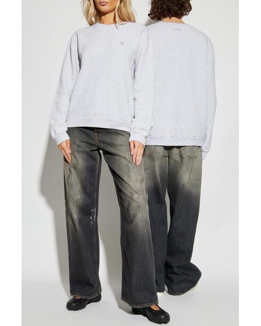 Acne White Cotton Sweatshirt