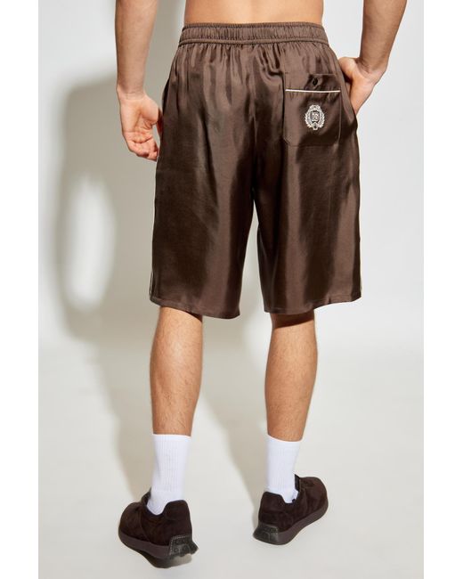Dolce & Gabbana Brown Silk Shorts for men