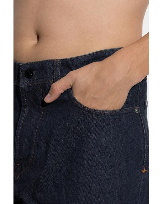 Stone Island Blue Jeans With Logo Patch for men