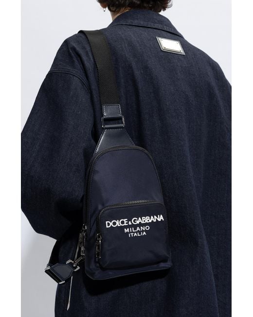 Dolce & Gabbana Blue One-Shoulder Backpack for men