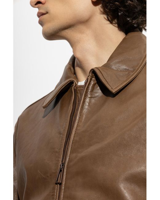 Paul Smith Blue Leather Jacket for men