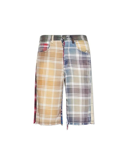 GALLERY DEPT. Blue Plaid Pattern Shorts for men