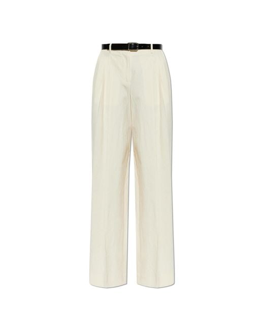 Dolce & Gabbana White Trousers With Belt