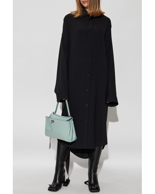 Balenciaga Black Shirt-Style Dress