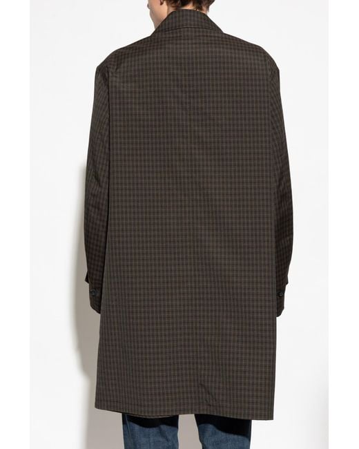 Maison Margiela Black Checked-Pattern Coat for men