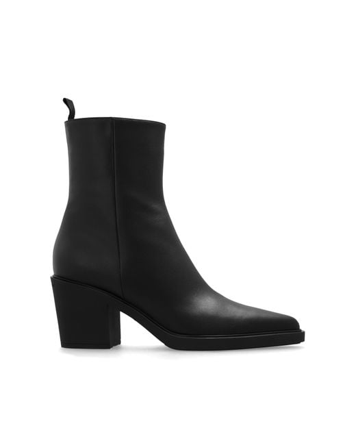 Gianvito Rossi Leather Ankle Boots Dylan in Black | Lyst
