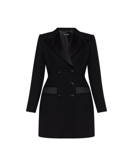 Dolce & Gabbana Black Tailored Double-Breasted Wool Blazer
