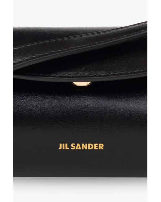 Jil Sander Black ‘Cannolo Mini’ Shoulder Bag