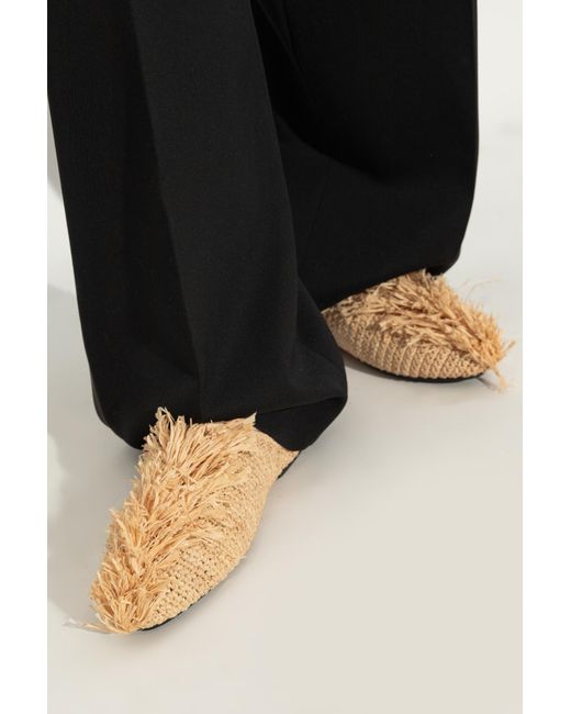Jil Sander Natural Raffia Slides