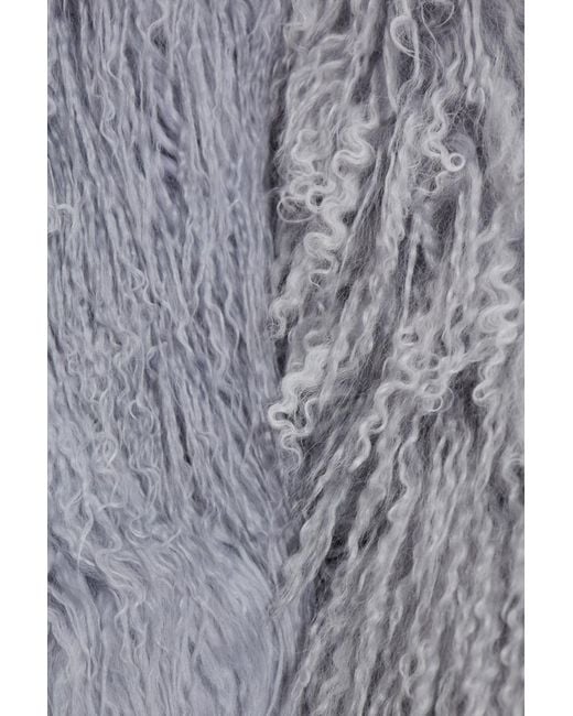 M I S B H V Gray Fur Coat With Pockets