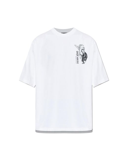 DSquared² White T-Shirt With Logo for men