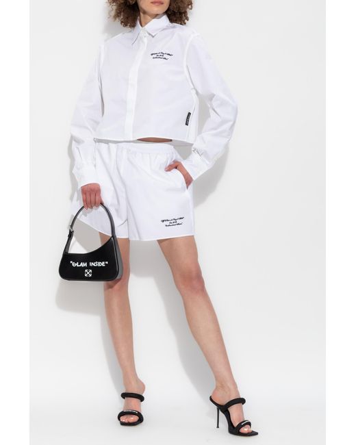 Off-White c/o Virgil Abloh White Short Shirt With Embroidered Logo