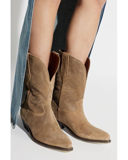 Golden Goose Deluxe Brand Brown 'Wish Star Low' Heeled Ankle Boots
