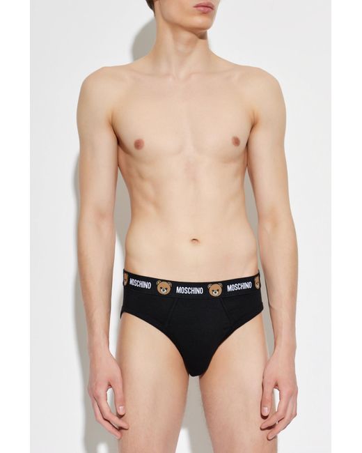 Moschino Black Two-Pack Of Cotton Briefs for men
