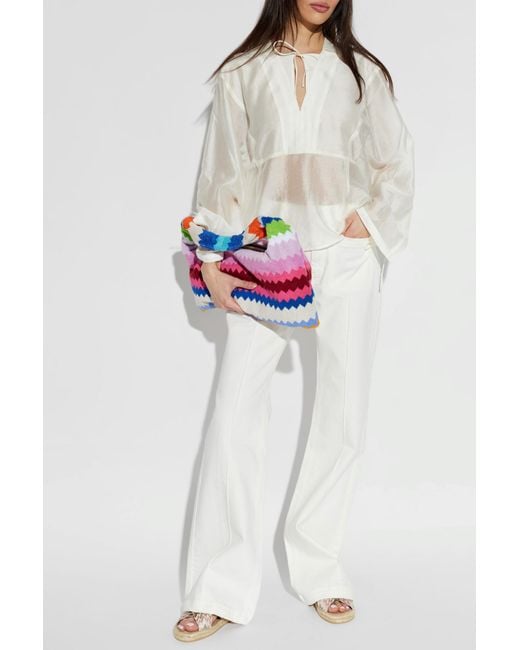 Missoni White Patterned Slides