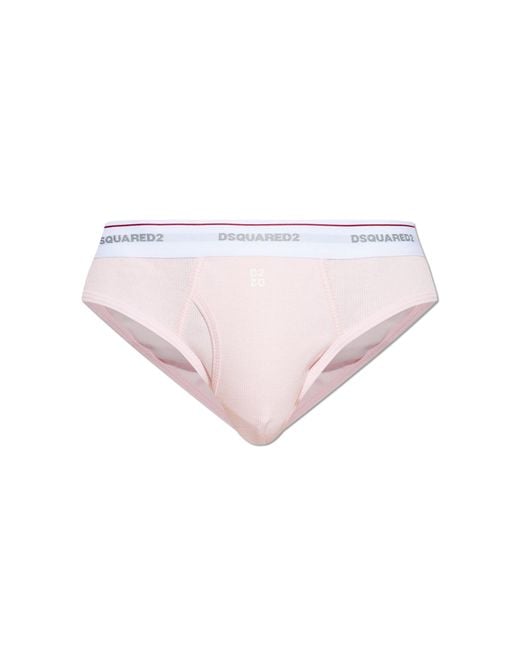 DSquared² Black Cotton Briefs With Logo for men