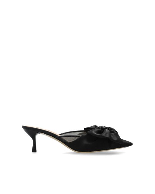 Fendi Black Heeled Mules "Colibr"