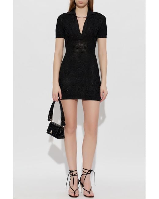 Amiri Black Dress With Lurex Thread