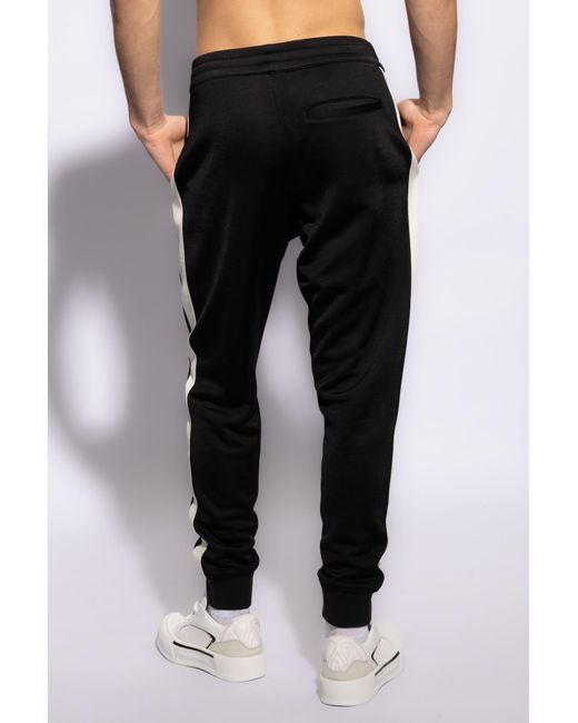Alexander McQueen Black Logo-embroidered Sweatpants, for men